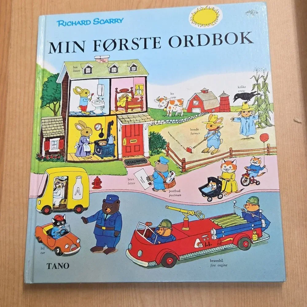 Min Forste Ordbok by Richard Scarry Best Wordbook Ever Vtg Norwegian Plus Extras